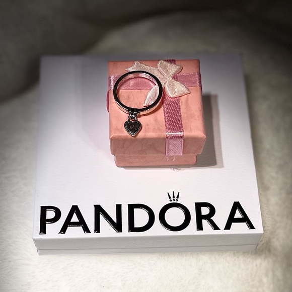 Pandora ALE Heart Padlock Ring Size 8 - Picture 2 of 7
